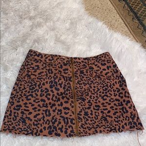 cheetah jean skirt